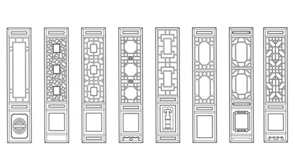 襄州喜迎门中式花格CAD设计图样式大全