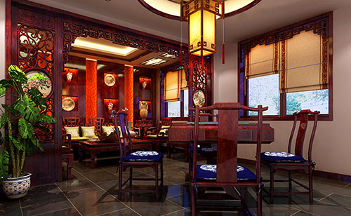 襄州古典中式风格茶楼包间设计装修效果图