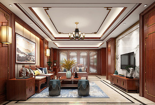 襄州小清新格调的现代简约别墅中式设计装修效果图