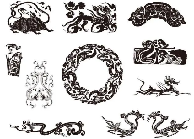 襄州龙纹和凤纹的中式图案